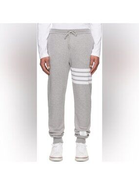 Thom Browne Tapered Striped Loopback Cotton-Jersey Sweatpants Mens Small Sz 1